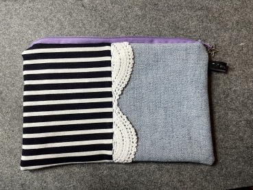 Kosmetiktasche   (lila- grau karriert -Art. 032)